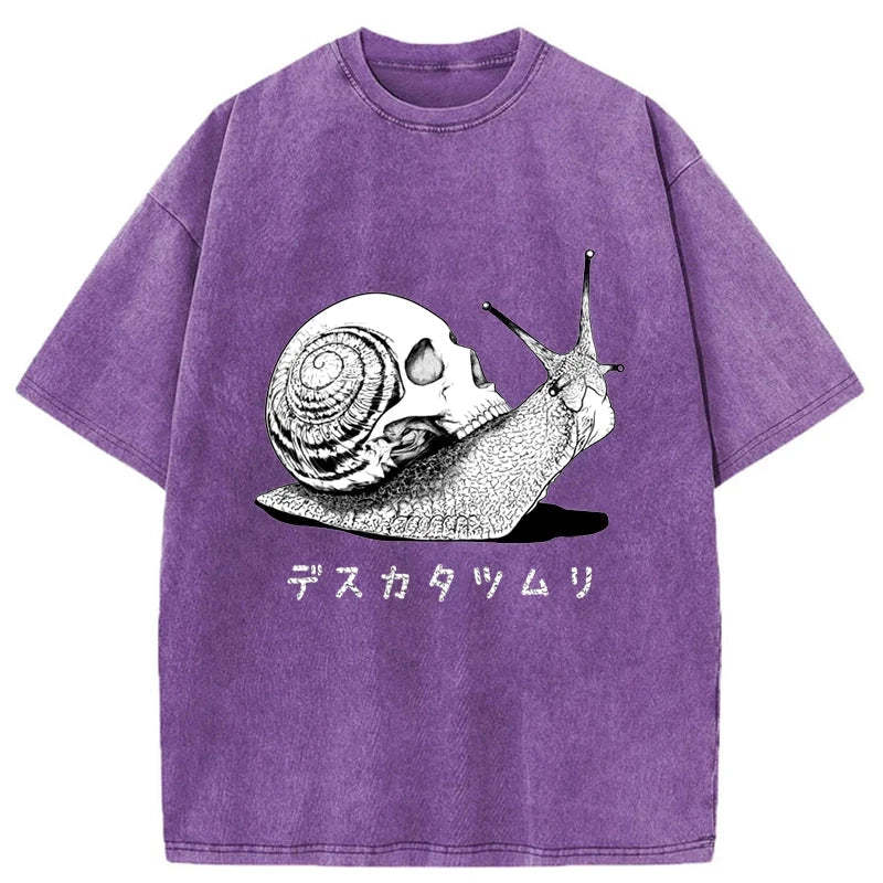 Tokyo-Assassin Death Snail Manga Washed T-Shirt-Tokyo-Assassin