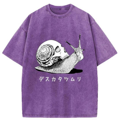 Tokyo-Assassin Death Snail Manga Washed T-Shirt-Tokyo-Assassin