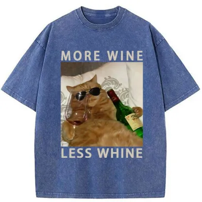 Tokyo-Assassin More Wine Less Whine Washed T-Shirt-Tokyo-Assassin