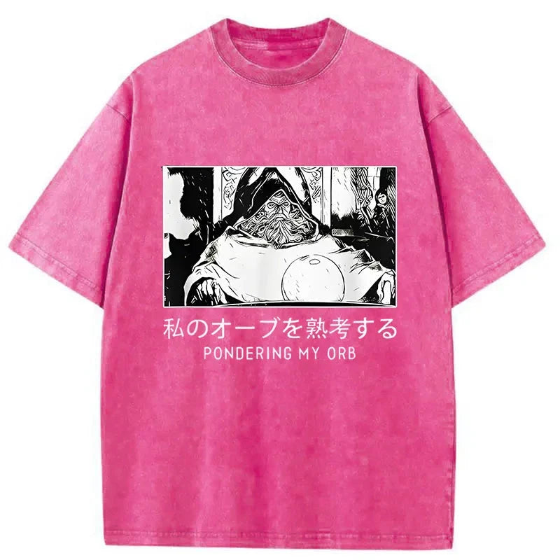 Tokyo-Assassin A Wizard Thinking Japanese Washed T-Shirt-Tokyo-Assassin