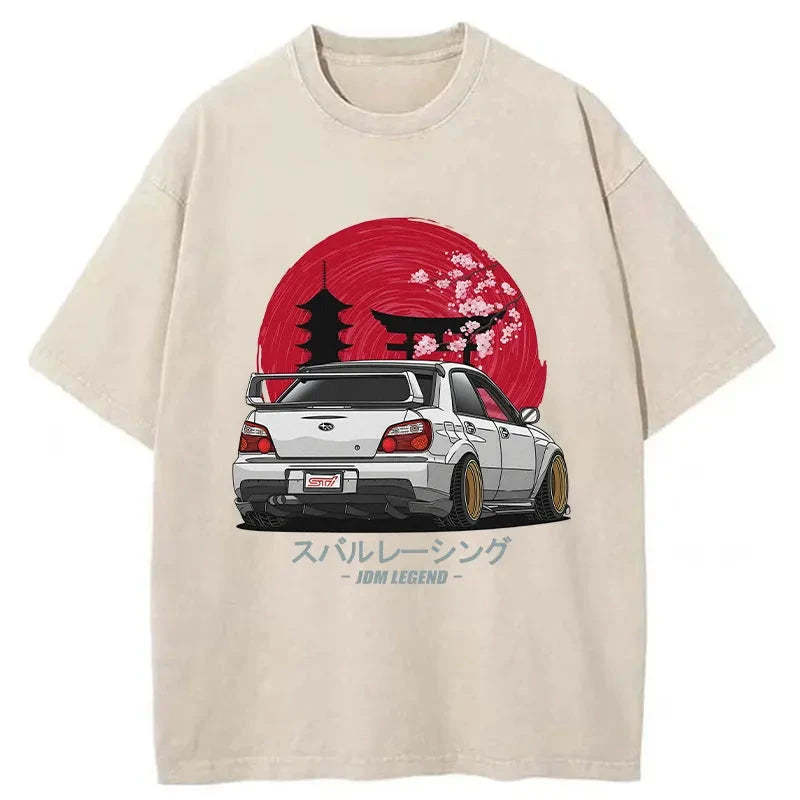 Tokyo-Assassin Subaru Racing Car Japanese Washed T-Shirt-Tokyo Assassin