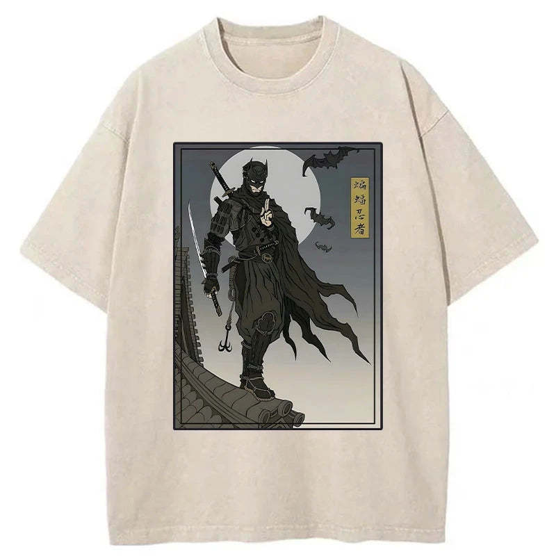 Tokyo-Assassin Japanese Batman Ninja Washed T-Shirt-Tokyo-Assassin