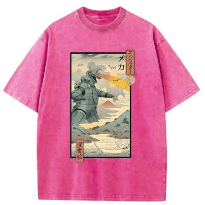 Tokyo-Assassin Ukiyo-e Robot Monster Washed T-Shirt-Tokyo Assassin