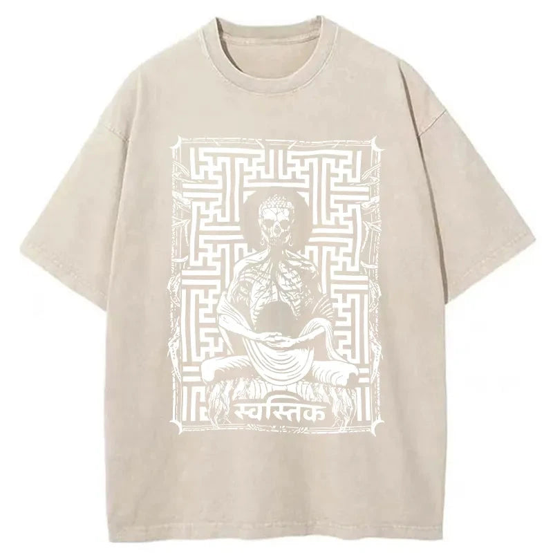 Tokyo-Assassin Sayagata Buddha Graphic Washed T-Shirt-Tokyo-Assassin