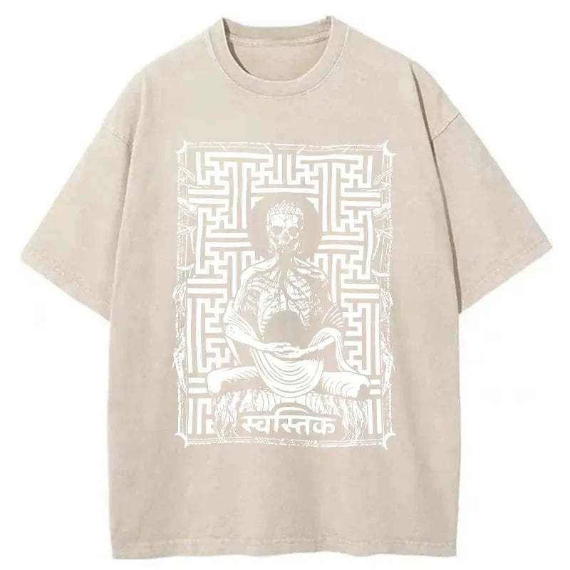 Tokyo-Assassin Sayagata Buddha Graphic Washed T-Shirt-Tokyo-Assassin