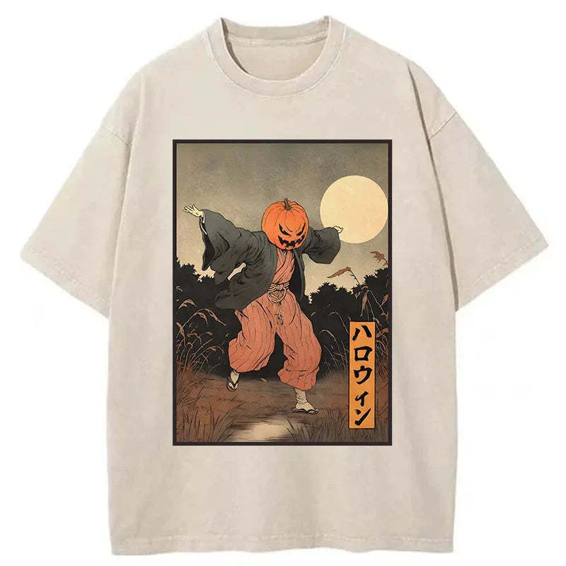 Tokyo-Assassin Japanese Pumpkin Monster Washed T-Shirt-Tokyo Assassin