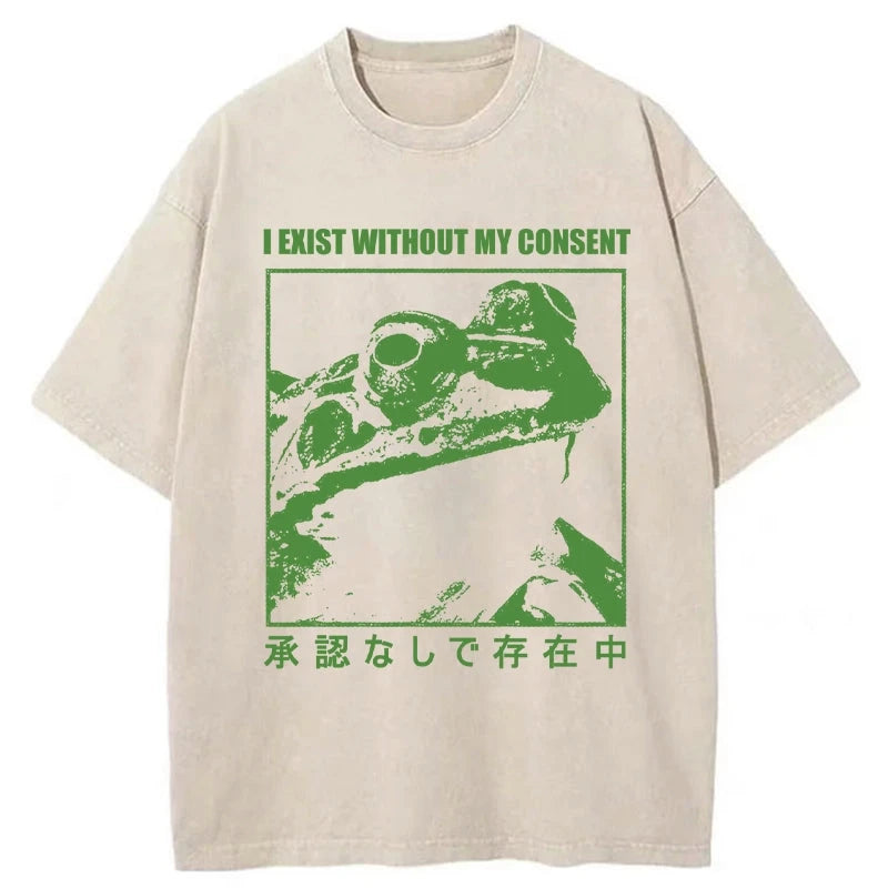 Tokyo-Assassin Unauthorized Existence Washed T-Shirt-Tokyo-Assassin