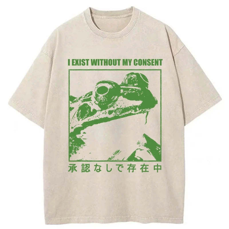 Tokyo-Assassin Unauthorized Existence Washed T-Shirt-Tokyo-Assassin
