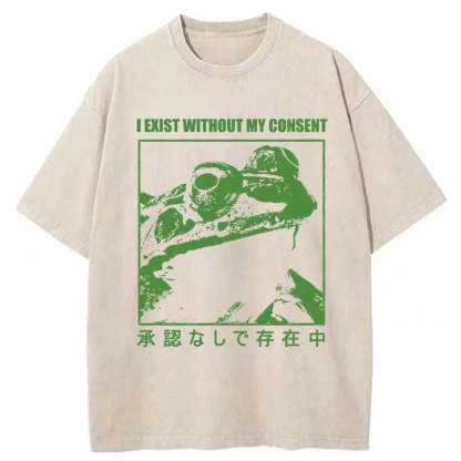 Tokyo-Assassin Unauthorized Existence Washed T-Shirt-Tokyo-Assassin