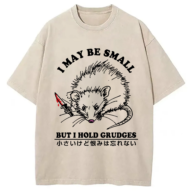 Tokyo-Assassin Mouse Holds A Grudge Funny Washed T-Shirt-Tokyo-Assassin