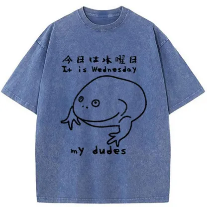 Tokyo-Assassin Today Is Wednesday Washed T-Shirt-Tokyo-Assassin