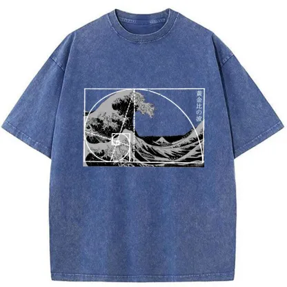 Tokyo-Assassin Golden Ratio Wave Washed T-Shirt-Tokyo-Assassin