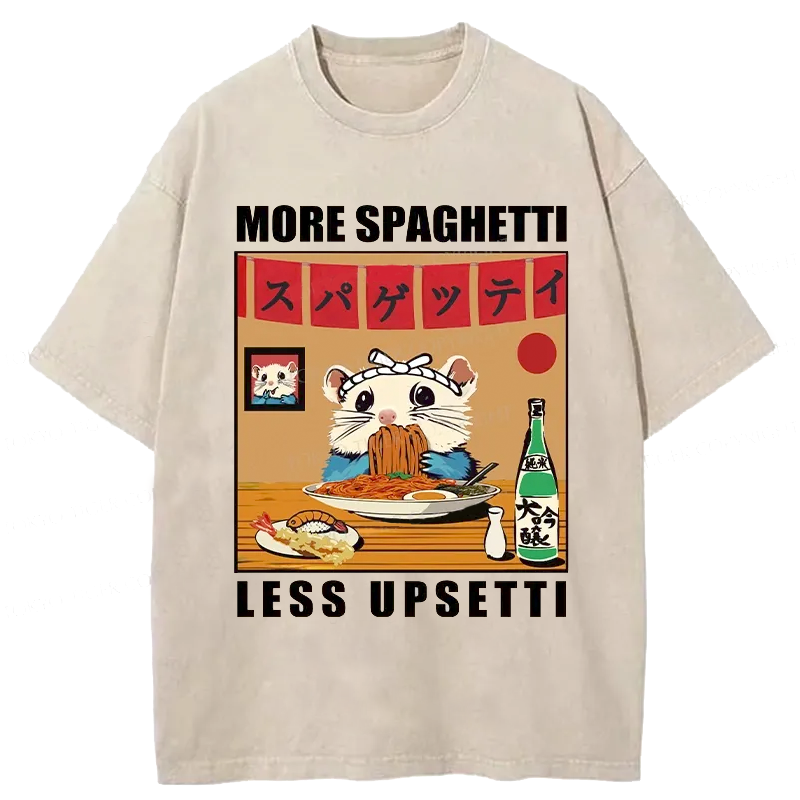 Tokyo-Assassin More Spaghetti Less Upsetti Hamster Washed T-Shirt-Tokyo-Assassin