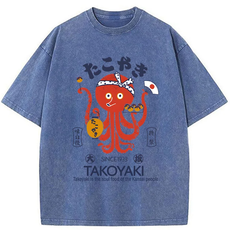 Tokyo-Assassin Delicious Takoyaki Washed T-Shirt-Tokyo Assassin