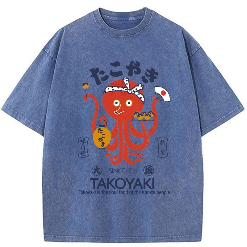 Tokyo-Assassin Delicious Takoyaki Washed T-Shirt-Tokyo Assassin