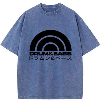 Tokyo-Assassin Drum & Bass Disc Washed T-Shirt-Tokyo-Assassin