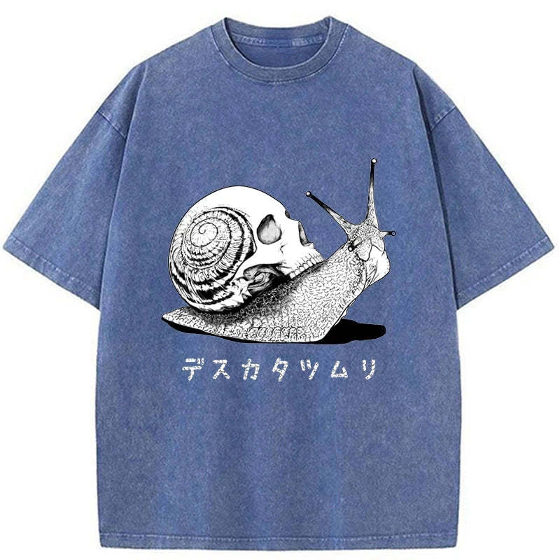 Tokyo-Assassin Death Snail Manga Washed T-Shirt-Tokyo-Assassin