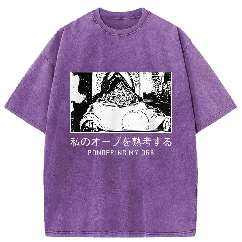 Tokyo-Assassin A Wizard Thinking Japanese Washed T-Shirt-Tokyo-Assassin