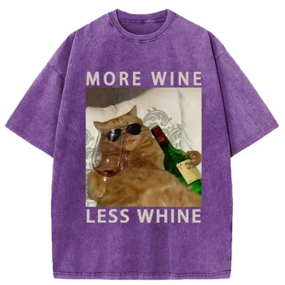 Tokyo-Assassin More Wine Less Whine Washed T-Shirt-Tokyo-Assassin