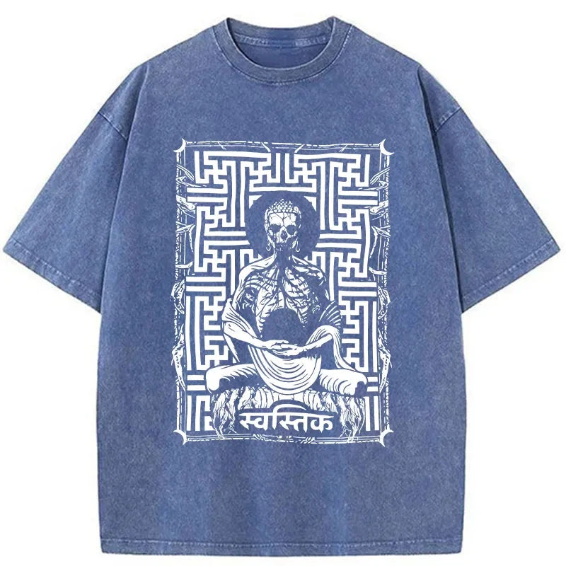 Tokyo-Assassin Sayagata Buddha Graphic Washed T-Shirt-Tokyo-Assassin
