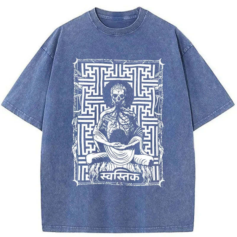 Tokyo-Assassin Sayagata Buddha Graphic Washed T-Shirt-Tokyo-Assassin