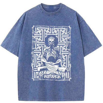 Tokyo-Assassin Sayagata Buddha Graphic Washed T-Shirt-Tokyo-Assassin