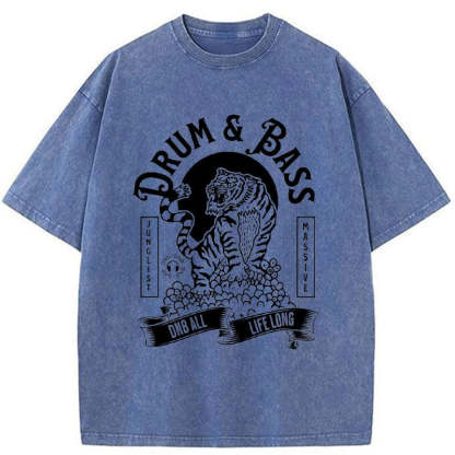 Tokyo-Assassin Drum & Bass Tiger Washed T-Shirt-Tokyo-Assassin