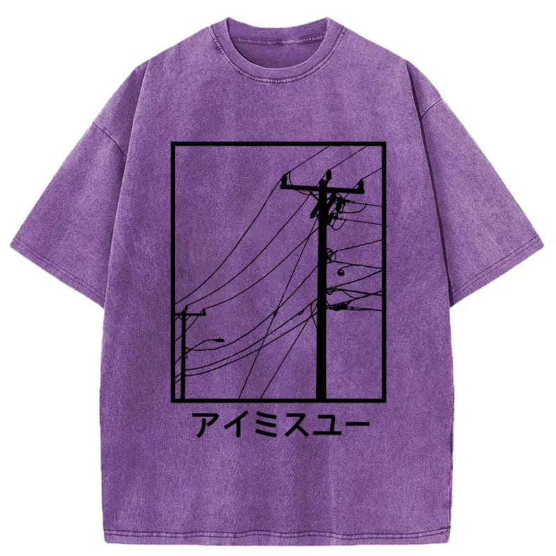 Tokyo-Assassin Wires And Cables Washed T-Shirt-Tokyo Assassin
