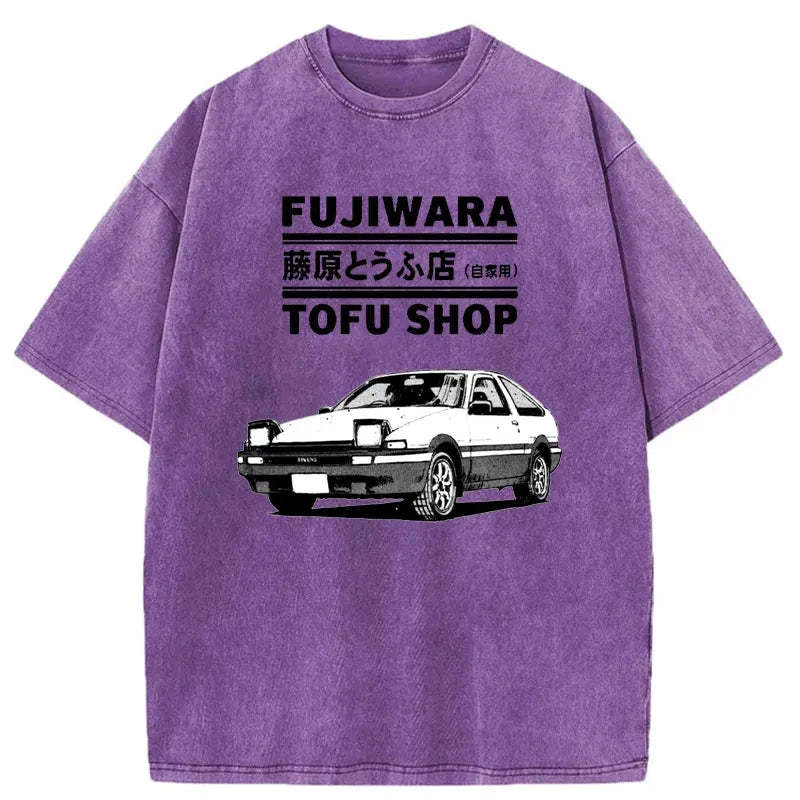 Tokyo-Assassin Fujiwara Tofu Shop Japan Washed T-Shirt-Tokyo Assassin