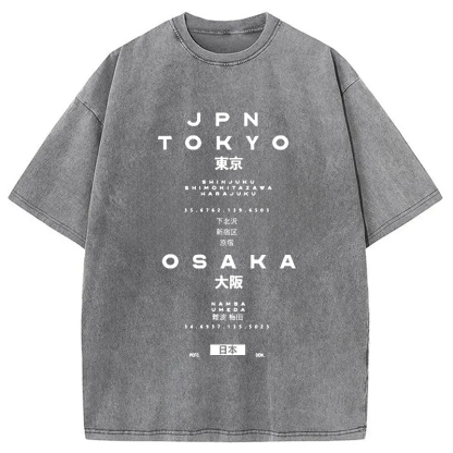 Tokyo-Assassin Tokyo and Osaka City District Washed T-Shirt-Tokyo Assassin