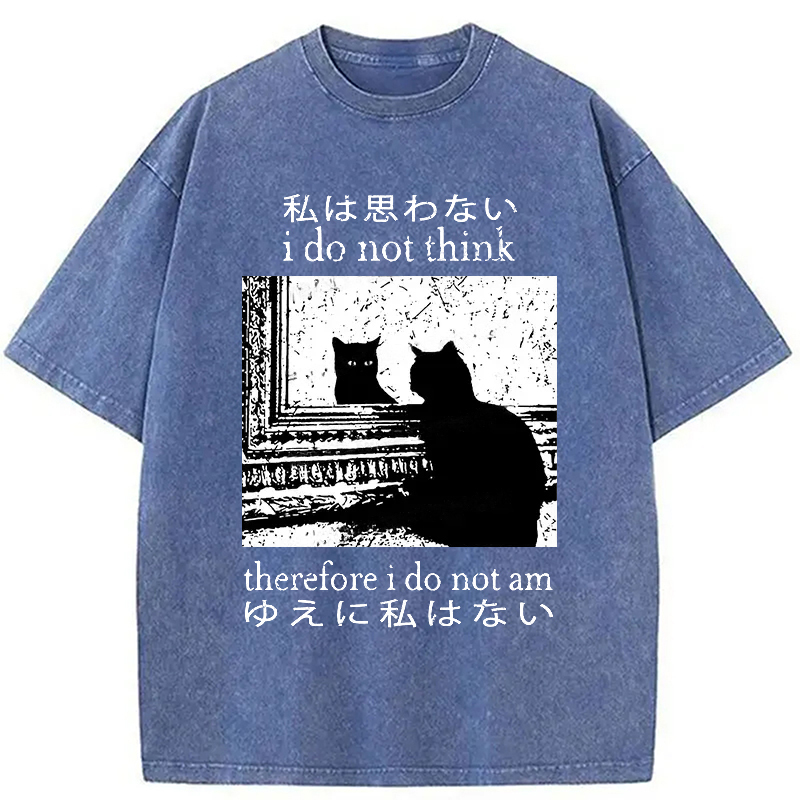 Tokyo-Assassin Thinking Cat Washed T-Shirt