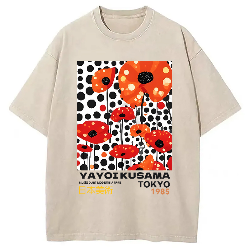 Tokyo-Assassin Artistic Creation Flower Vintage Washed T-Shirt-Tokyo-Assassin