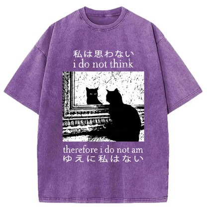Tokyo-Assassin Thinking Cat Washed T-Shirt