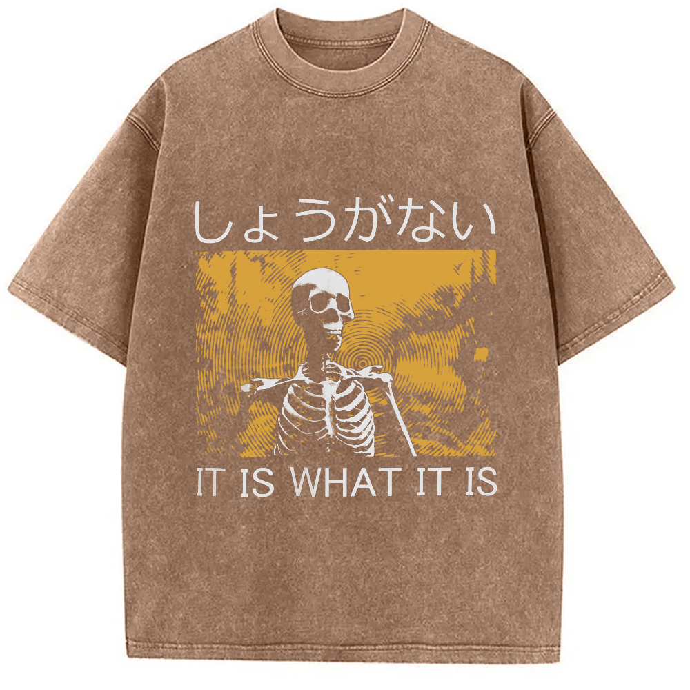 Tokyo-Assassin It is what it is Skeleton Washed T-Shirt-Tokyo-Assassin