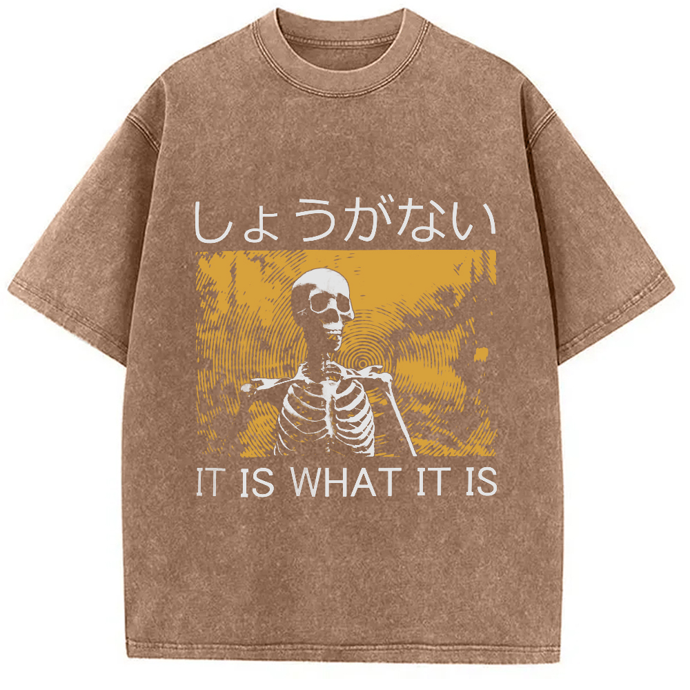 Tokyo-Assassin It is what it is Skeleton Washed T-Shirt-Tokyo-Assassin