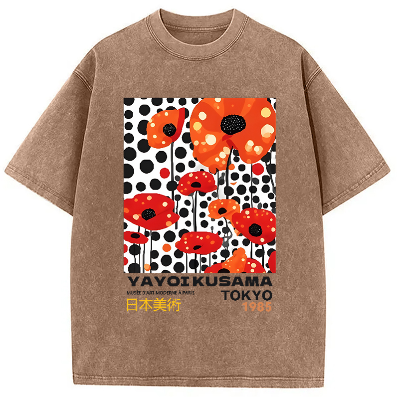 Tokyo-Assassin Artistic Creation Flower Vintage Washed T-Shirt-Tokyo-Assassin