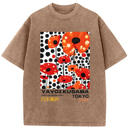 Tokyo-Assassin Artistic Creation Flower Vintage Washed T-Shirt-Tokyo-Assassin