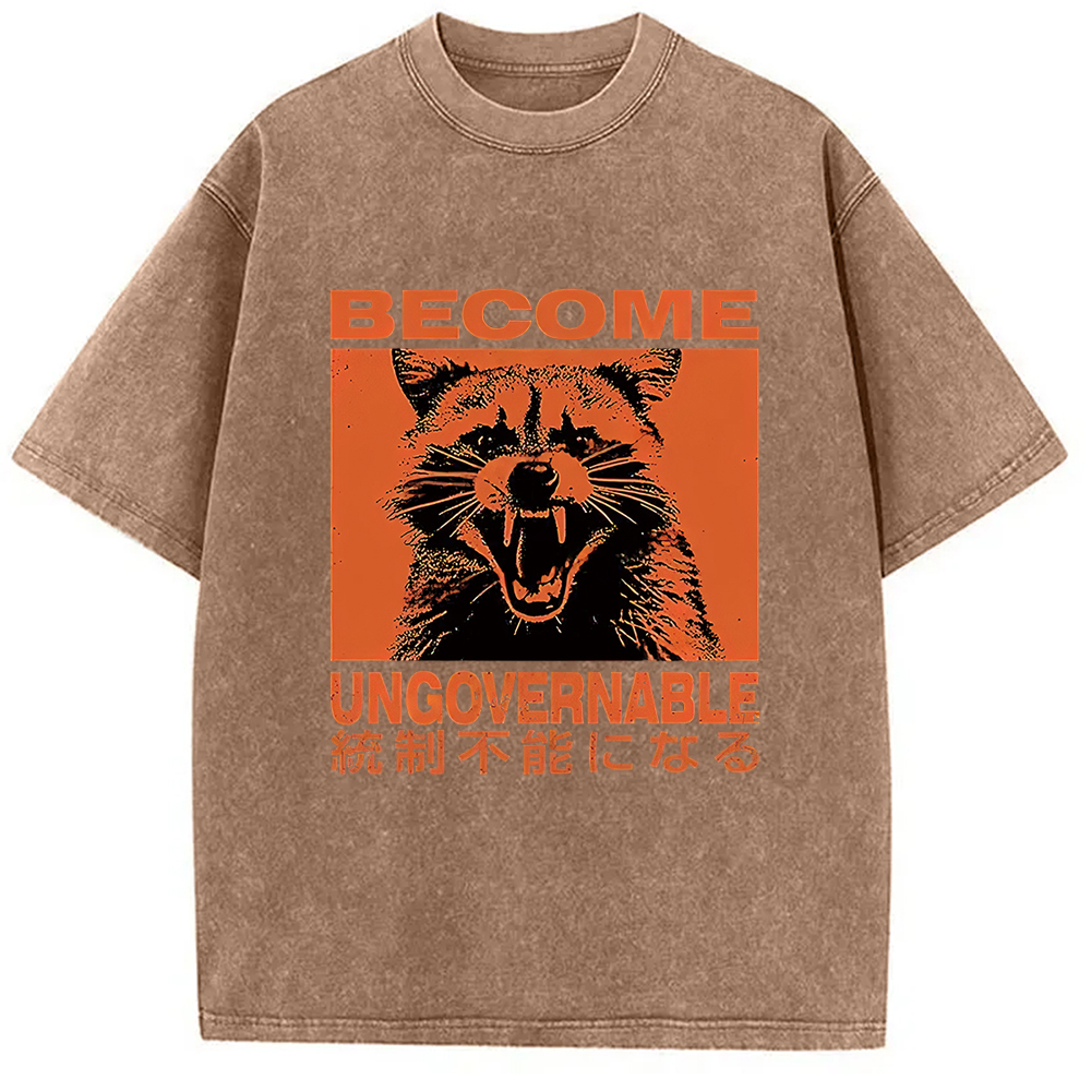 Tokyo-Assassin Ungovernable Raccoon Washed T-Shirt-Tokyo Assassin