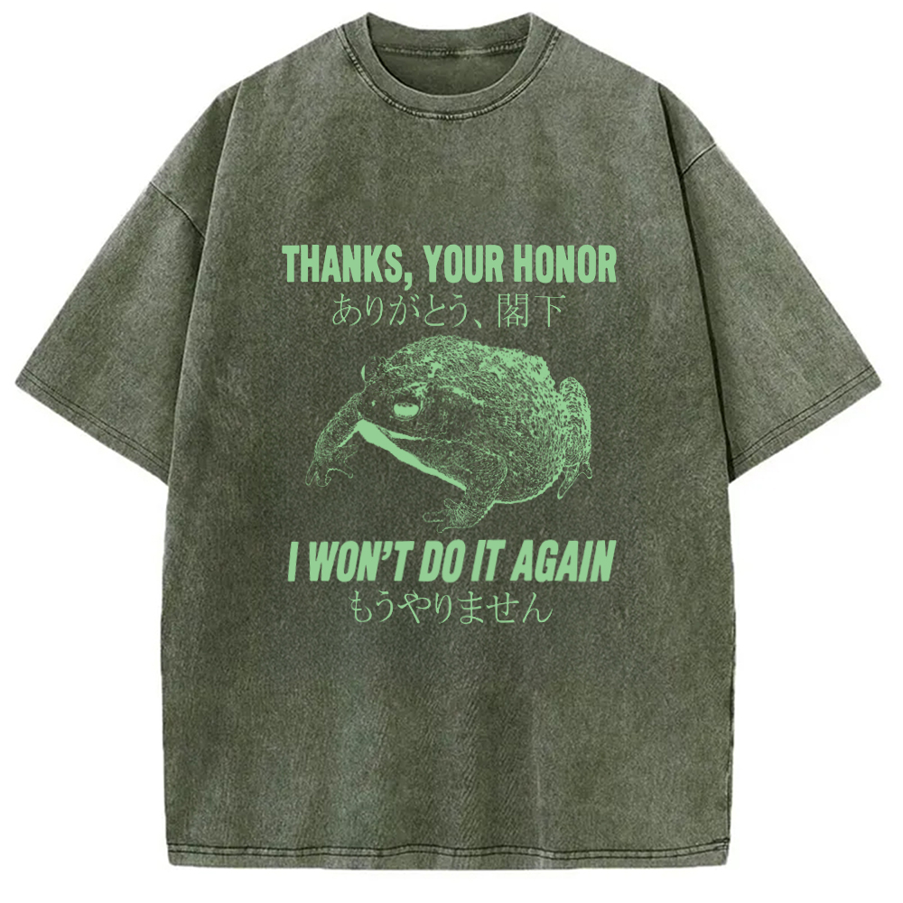 Tokyo-Assassin I Won't Do It Again Frog Washed T-Shirt-Tokyo Assassin