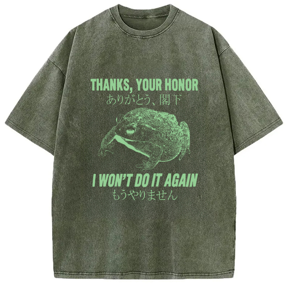 Tokyo-Assassin I Won't Do It Again Frog Washed T-Shirt-Tokyo Assassin