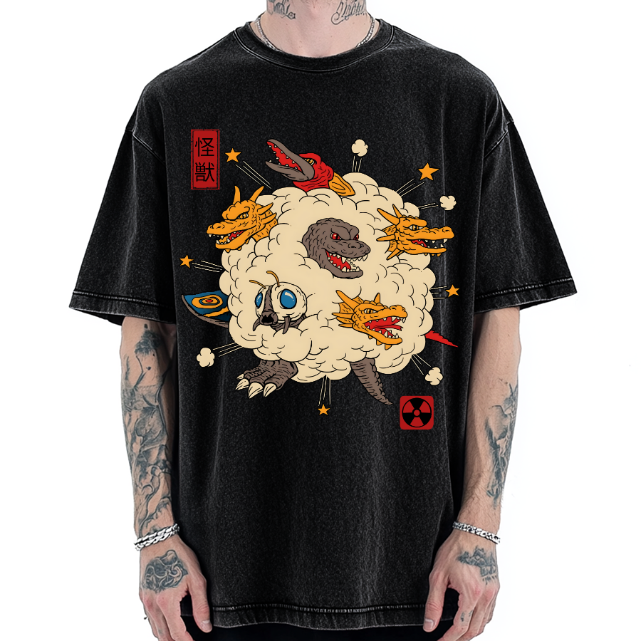 Tokyo-Assassin Monster Fight Vintage Washed T-shirt