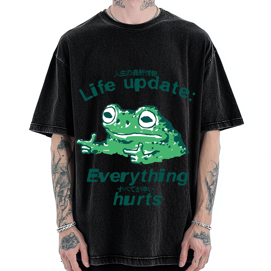 Life Update Harts Frog Vintage Washed T-shirt