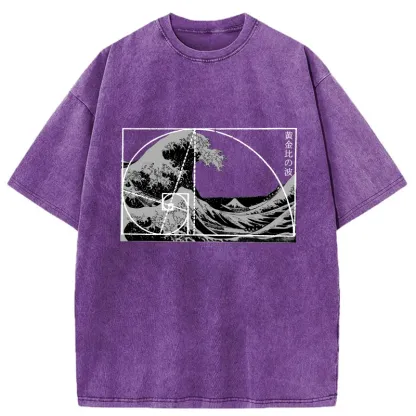 Tokyo-Assassin Golden Ratio Wave Washed T-Shirt-Tokyo-Assassin