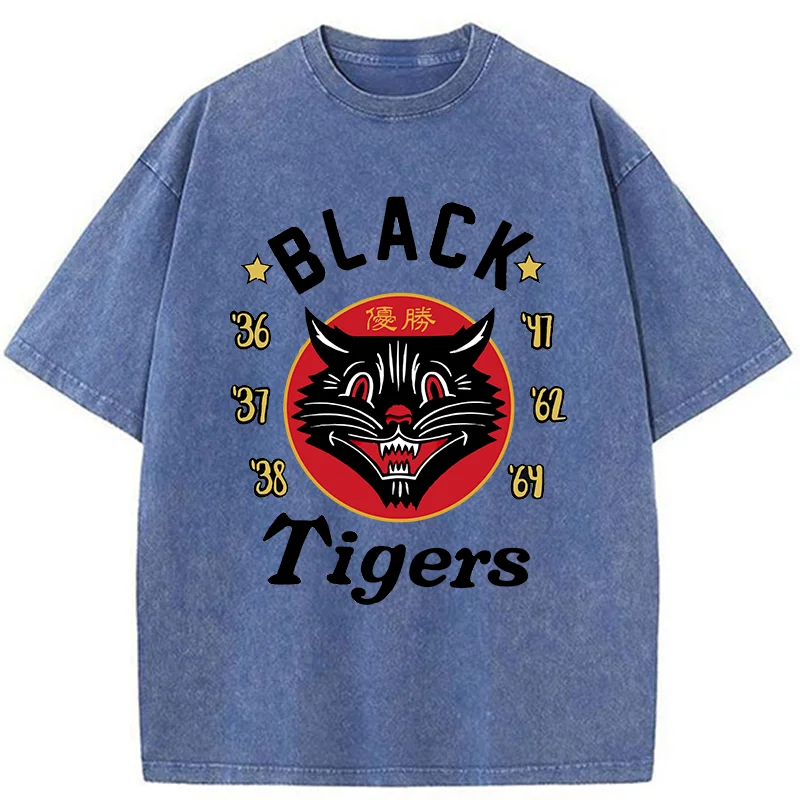 Tokyo-Assassin Japanese Black Tigers Washed T-Shirt-Tokyo-Assassin