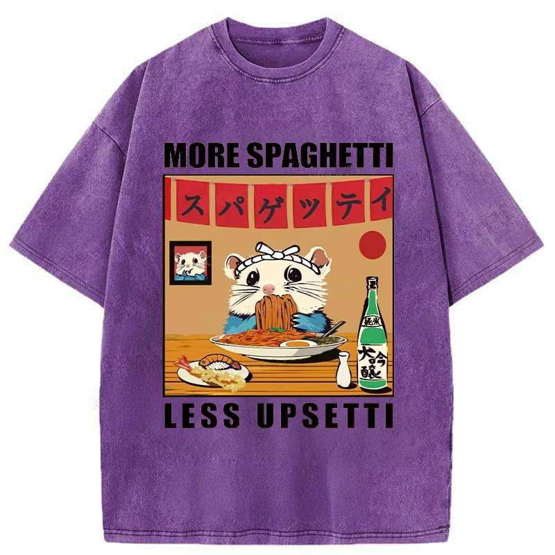 Tokyo-Assassin More Spaghetti Less Upsetti Hamster Washed T-Shirt-Tokyo-Assassin