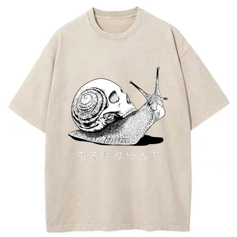Tokyo-Assassin Death Snail Manga Washed T-Shirt-Tokyo-Assassin
