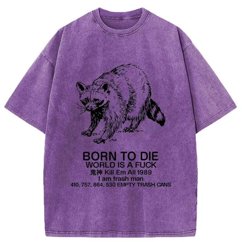 Tokyo-Assassin Born To Die World Is A Fuck Washed T-Shirt-Tokyo-Assassin