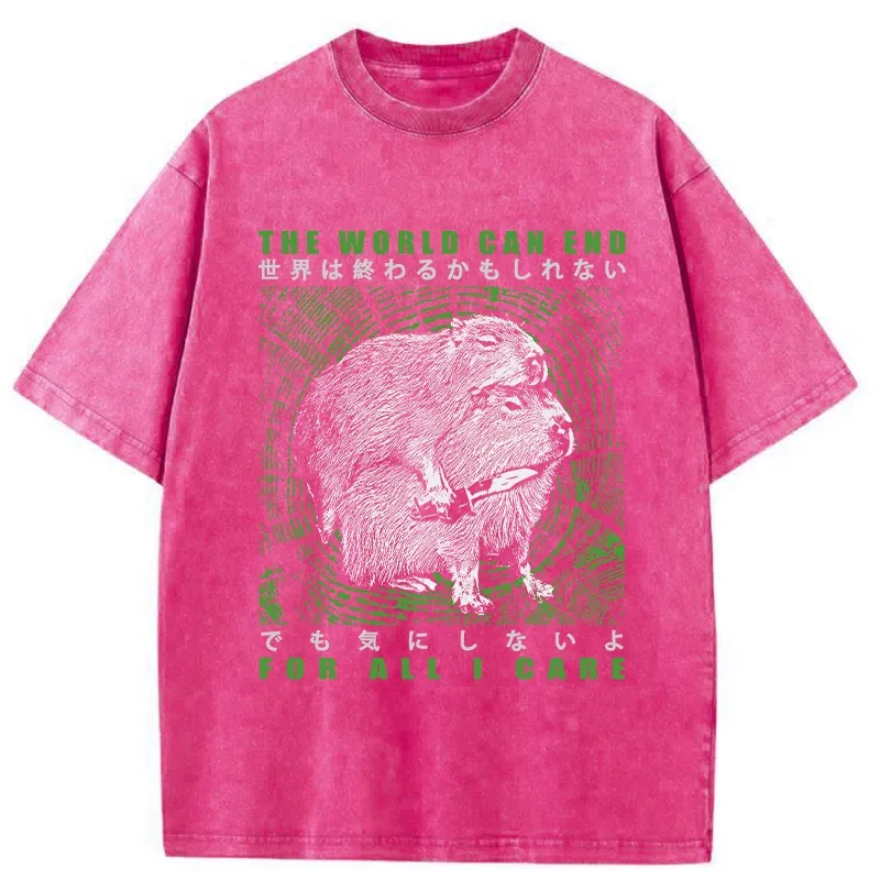 Tokyo-Assassin World Can End For All I Care Washed T-Shirt-Tokyo-Assassin