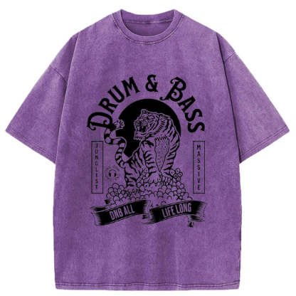 Tokyo-Assassin Drum & Bass Tiger Washed T-Shirt-Tokyo-Assassin
