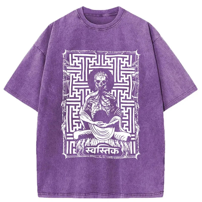Tokyo-Assassin Sayagata Buddha Graphic Washed T-Shirt-Tokyo-Assassin